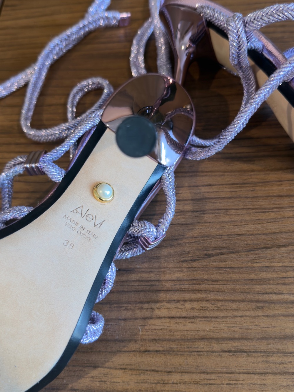 Lavender Braided Strap Pointed-Toe Heels - Picture 9 of 9